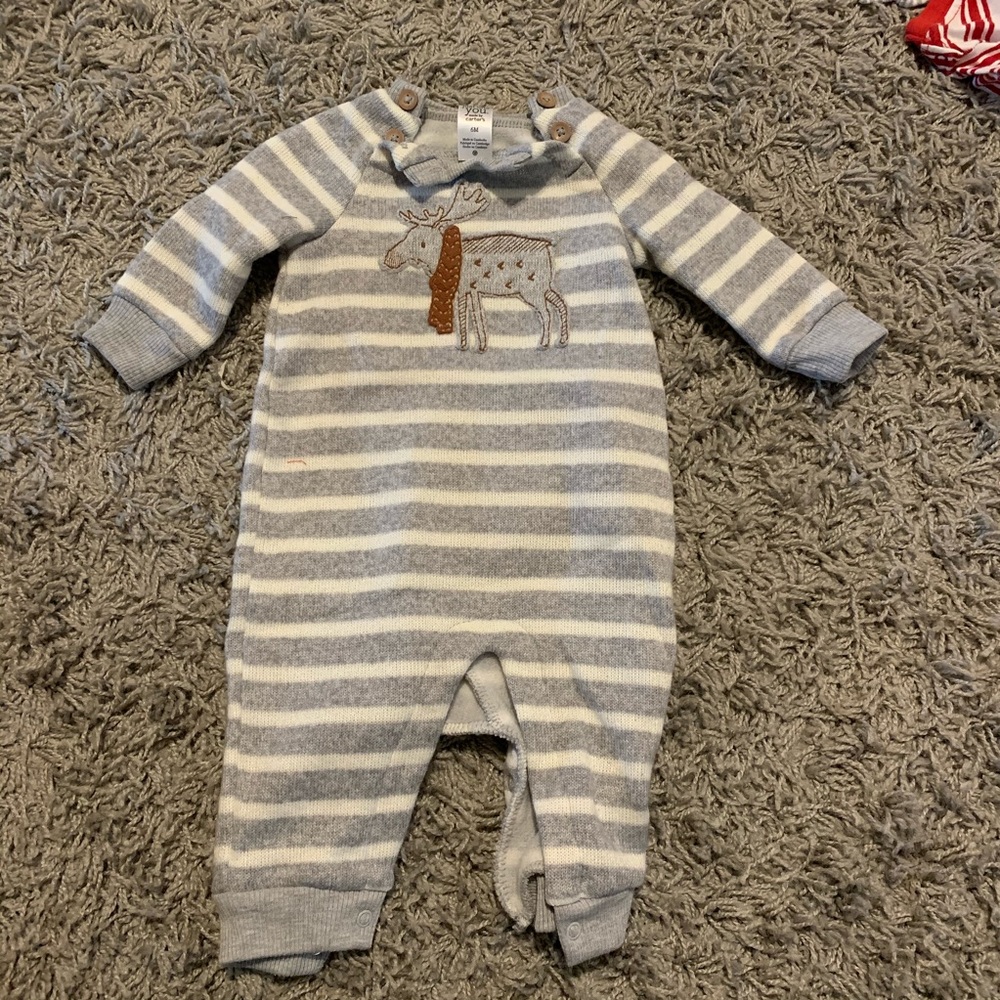 Gender neutral Christmas long sleeve onesie